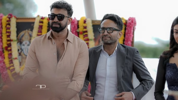 Siju Wilson and Shine Tom Chacko at the muhurtham of Bangalore High