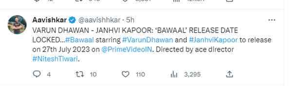 A tweet by Aavishkar - a film critic.