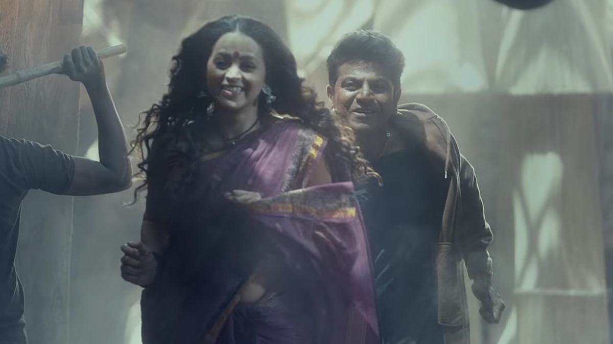 Bhavana and Shivarajkumar in a still from the song