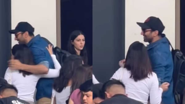 Aditya Roy Kapur gives Shraddha Kapoor a warm hug as they jet off for Anant Ambani-Radhika Merchant's pre-wedding festivities