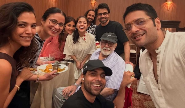 Ali Fazal poses with Team Mirzapur: The Film
