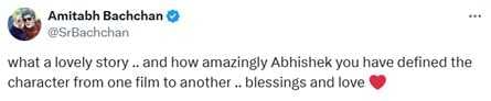 Amitabh Bachchan's tweet.