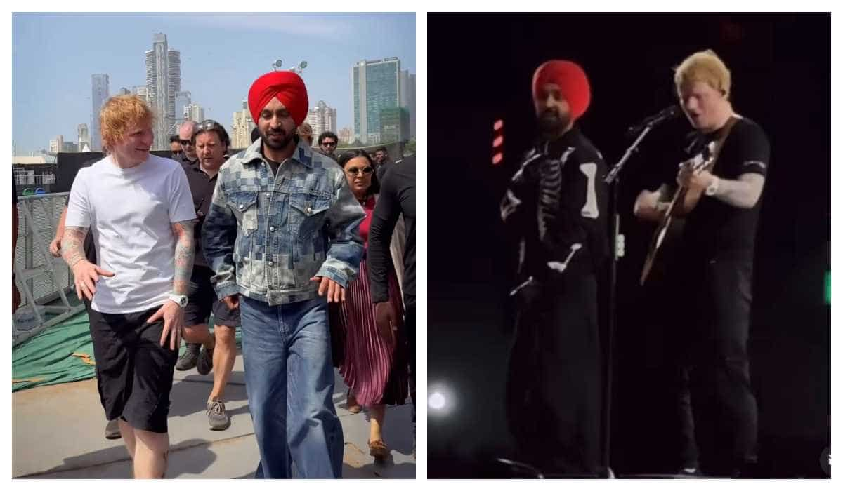 Ed Sheeran sings Lover with Diljit Dosanjh at a concert, Varun Dhawan ...