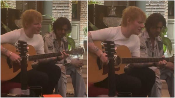 Ed Sheeran and Shah Rukh Khan. (Courtesy: X)