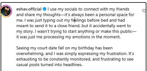 Esha Verma's clarification note.