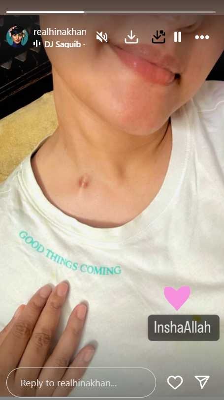 Hina Khan's Instagram story.