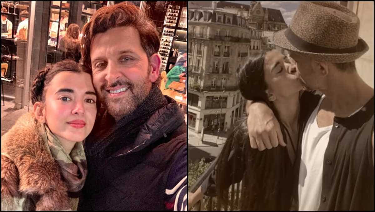 Saba Azad seals it with a kiss to 'birthday boy' Hrithik Roshan, wishes ...