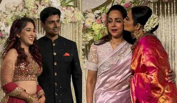 Ira Khan-Nupur Shikhare’s reception – WATCH Rekha kiss Hema Malini | Longtime friends share special moment