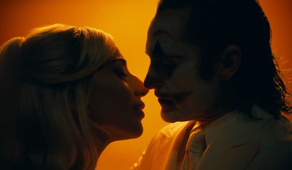 Joaquin Phoenix and Lady Gaga in a still from Joker: Folie à Deux