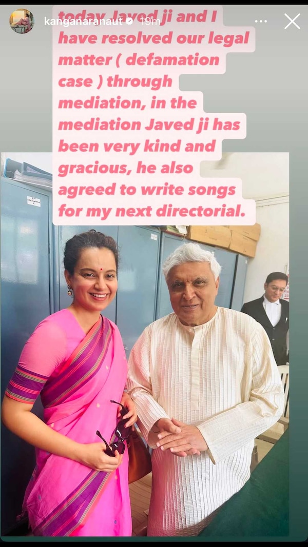 Kangana Ranaut's Instagram story