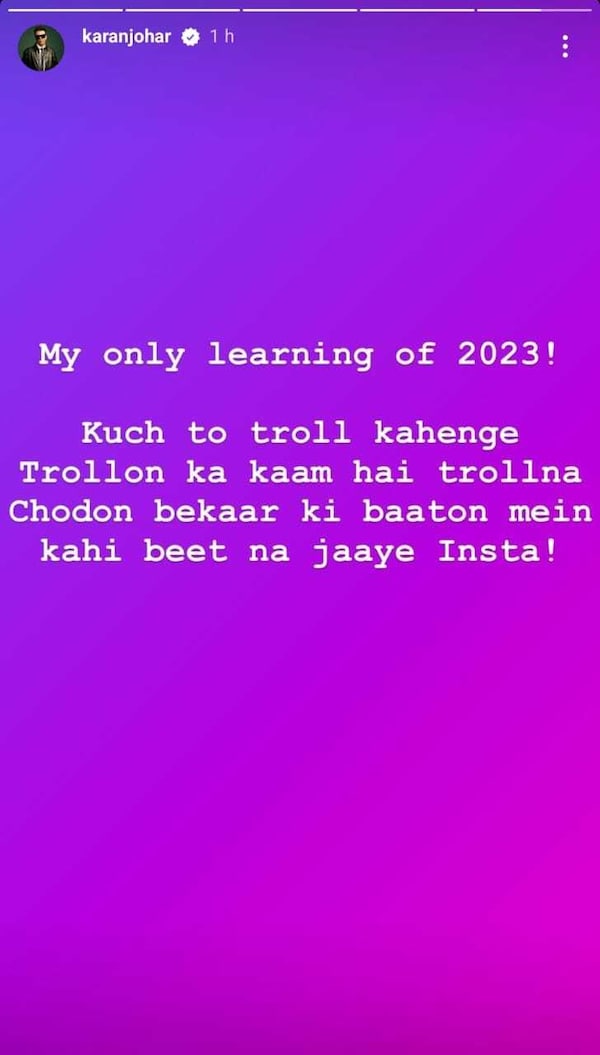 Karan Johar's lesson from 2023