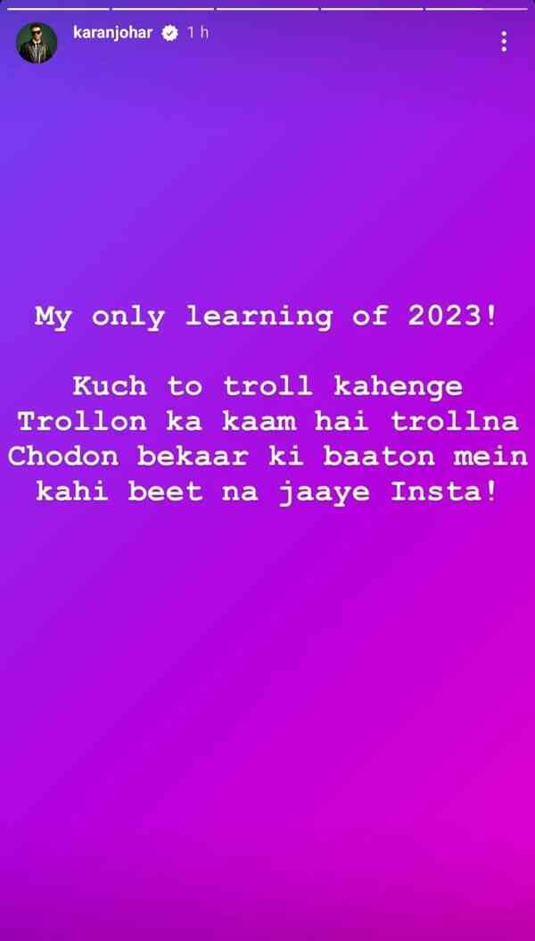 Karan Johar's lesson from 2023