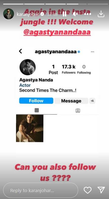 Karan Johar's Instagram story.