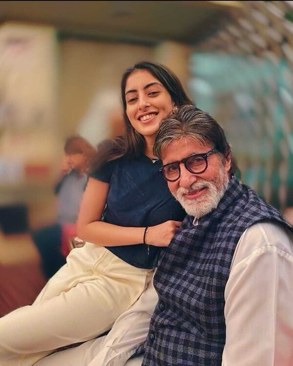 Navya Naveli Nanda with grandfather Amitabh Bachchan