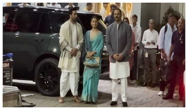 Ranbir Kapoor-Alia Bhatt at their ethnic peak, joined by Rohit Shetty at the airport for Ram Mandir Pran Pratishtha ceremony