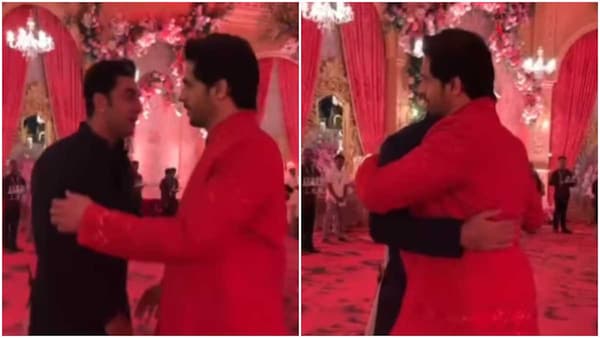 Sidharth Malhotra gives a warm hug to Ranbir Kapoor as they meet at Anant Ambani-Radhika Merchant's pre-wedding celebrations on Day 2 | Video