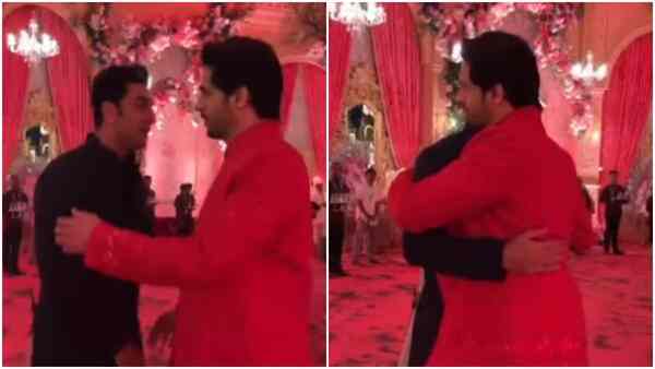 Sidharth Malhotra gives a warm hug to Ranbir Kapoor as they meet at Anant Ambani-Radhika Merchant's pre-wedding celebrations on Day 2 | Video