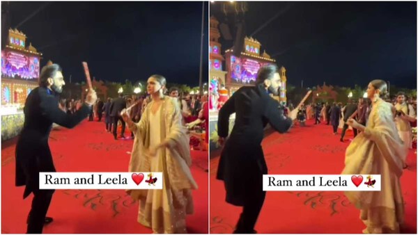 Deepika Padukone and Ranveer Singh playing dandiya on Day 2 of Ambani pre-wedding will remind you of their Ram Leela days - Watch video