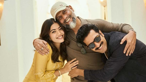 Chhaava: Rashmika Mandanna, Vicky Kaushal 'kidnap' Laxman Utekar for mini photoshoot amid his busy schedule | PHOTOS