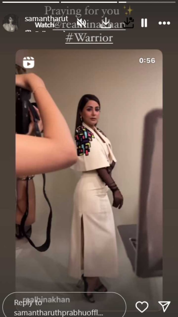 Samantha Ruth Prabhu's Instagram story.