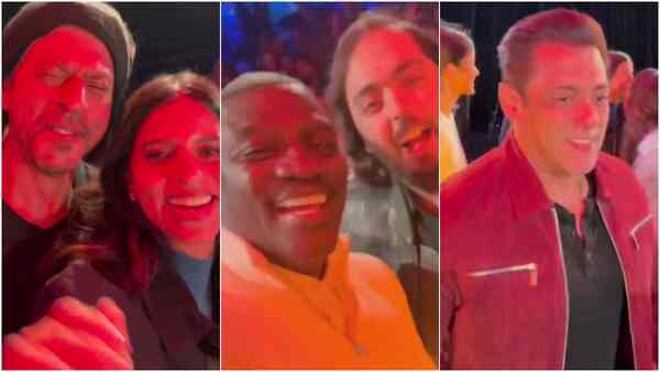 Shah Rukh Khan and Salman Khan break the dance floor as they dance to Chammak Challo with Akon at Ambani pre-wedding Day 3 | Watch here