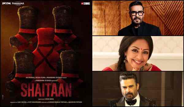 Shaitaan - Ajay Devgn, R. Madhavan, Jyotika unleash supernatural chills in a gritty poster