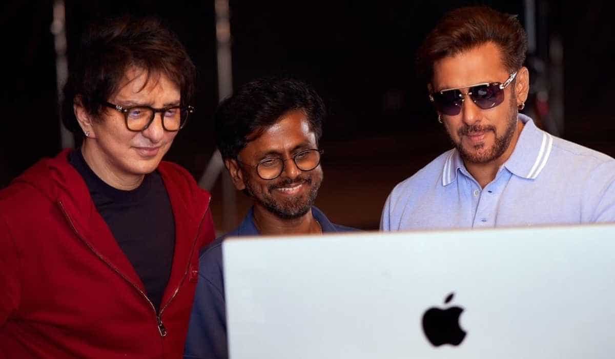 Sneak Peek! Salman Khan, Sajid Nadiadwala, AR Murugadoss share laugh on Sikandar set