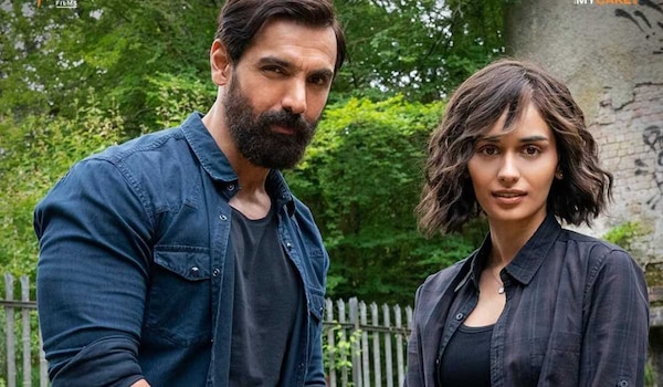 John Abraham and Manushi Chhillar on the sets of Tehran