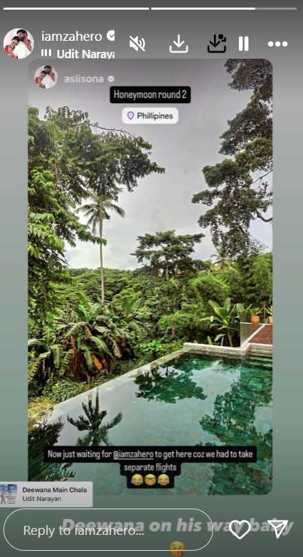 Zaheer Iqbal's Instagram story.