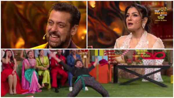 Bigg Boss 17 - Samarth Jurel crazily dances on Tip Tip Barsa Paani in front of Raveena Tandon; Salman Khan reacts