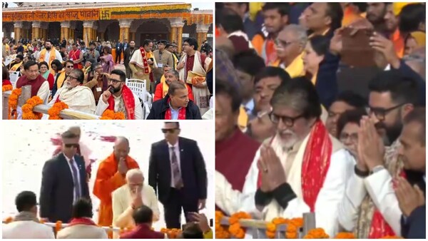 Ayodhya Ram Mandir Inauguration – PM Modi greets Amitabh Bachchan with a smile; Watch video