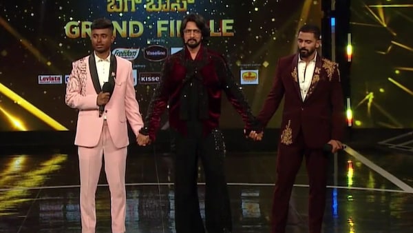 Kiccha Sudeep with the top two finalists