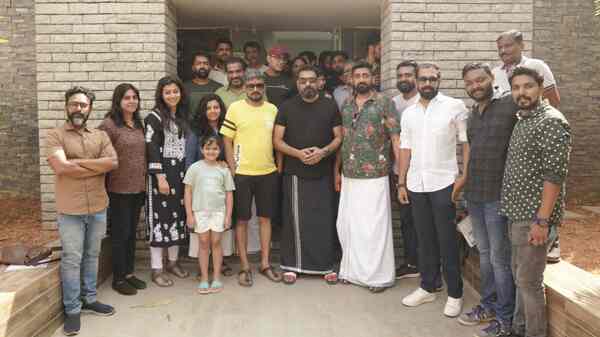 Biju Menon and team before the film's shoot