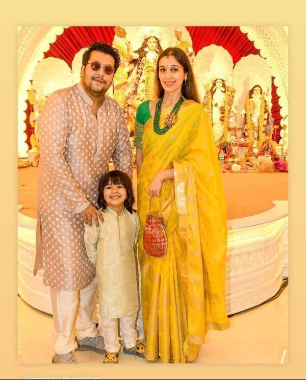 Bappa and his wife Taneesha, with their son Krrish