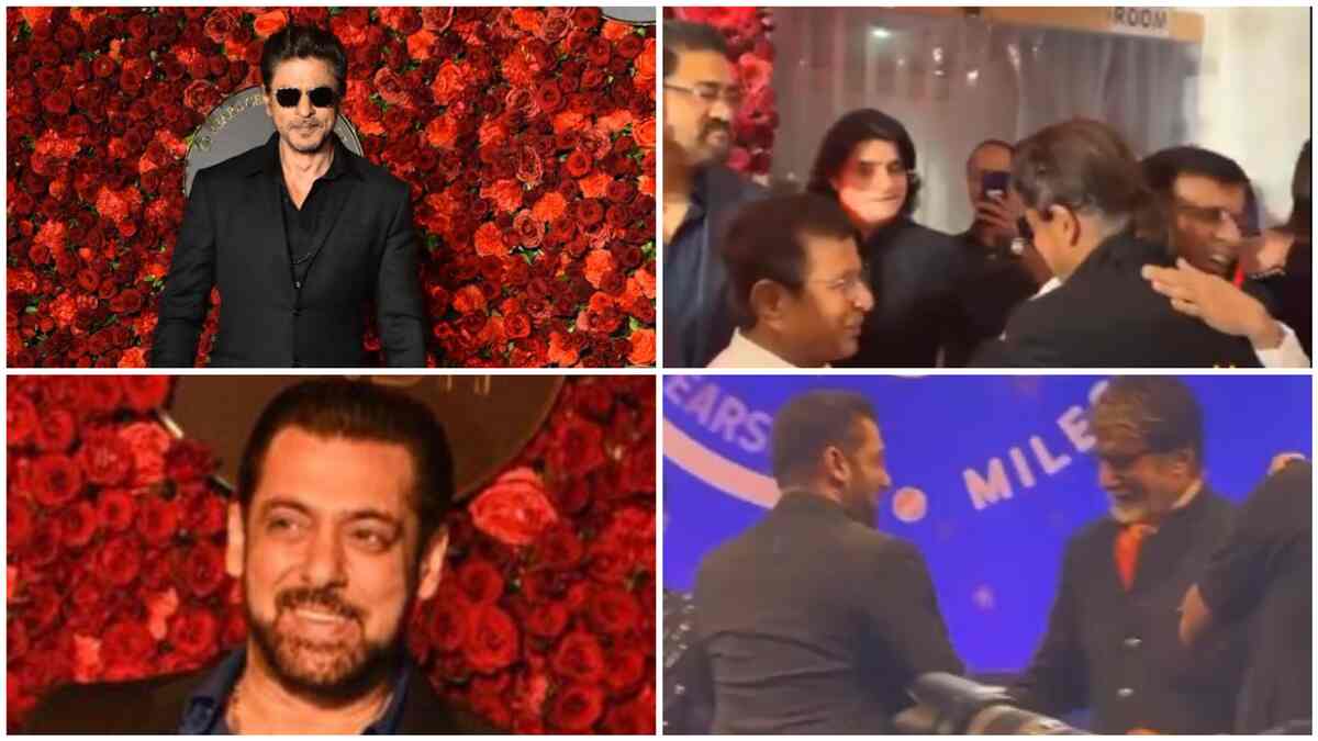 Salman Khan warmly hugs Amitabh Bachchan; Shah Rukh Khan greets Abbas-Mustan at Anand Pandit’s birthday party