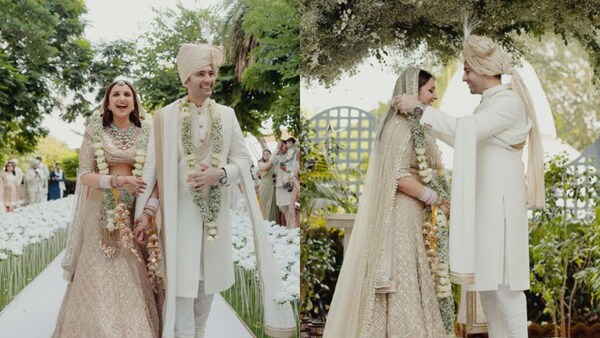Parineeti Chopra and Raghav Chadha Wedding FIRST PHOTOS: Newlyweds look straight out of a fairytale at their 'pearl-white' themed wedding