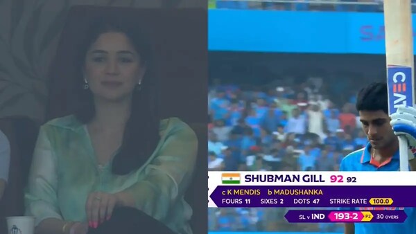 India Vs Sri Lanka ICC World Cup 2023: Sara Tendulkar cheers for Shubman Gill, Indian cricket team | Watch