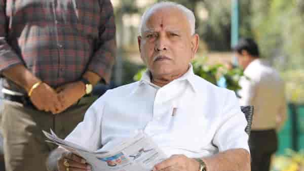 Former Karnataka chief Minister BS Yeddiyurappa shoots for a cameo in the Kannada film Tanuja