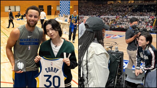 BTS' Suga enjoys NBA game in Japan with tennis star Naomi Osaka; photos go viral
