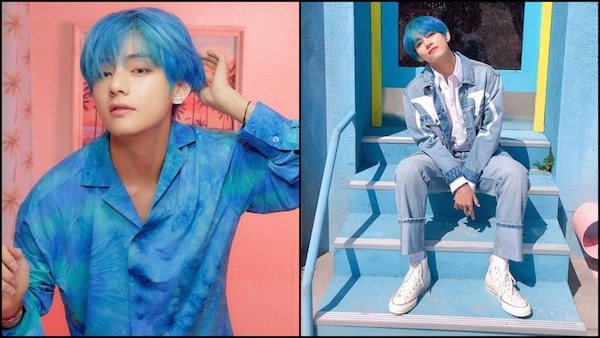 BTS' V in blue