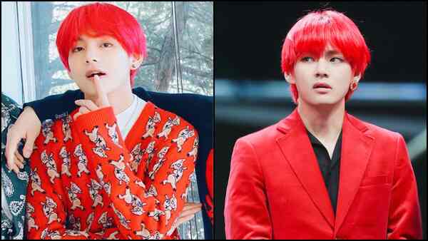 BTS' V in red