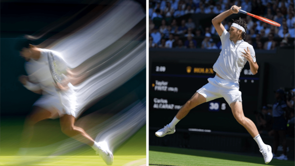 Carlos Alcaraz takes the third set 6-3 against Fritz. Images via Facebook/@wimbledon