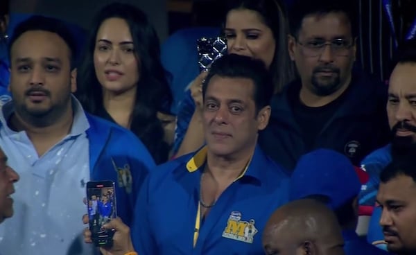 Salman Khan at the inaugural CCL match