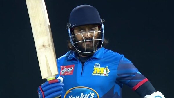 Riteish Deshmukh during the match against the Karnataka Bulldozers