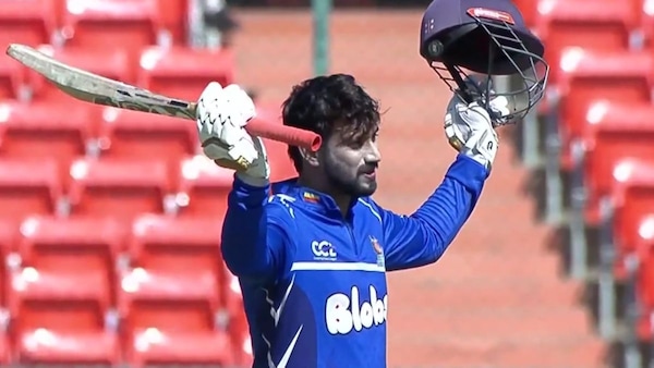 Darling Krishna during his knock against the Mumbai Heroes