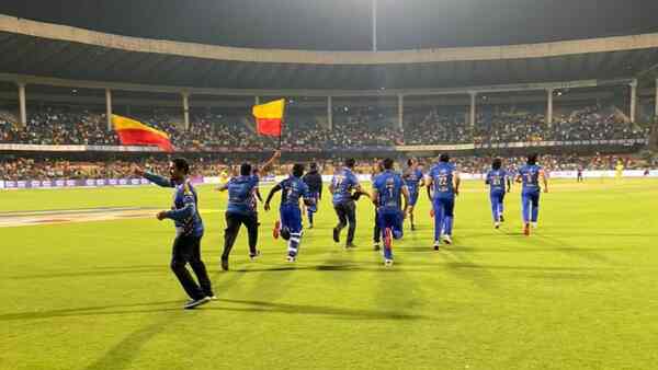 The Karnataka Bulldozers exalt after their latest win