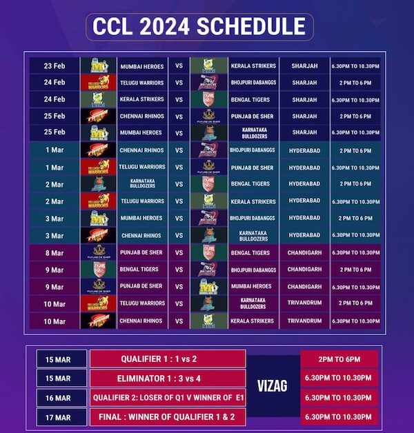 CCL 2024 Where to buy tickets to the Hyderabad fixtures on weekend of