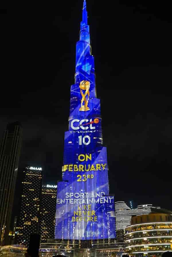 The promo display on the Burj Khalifa