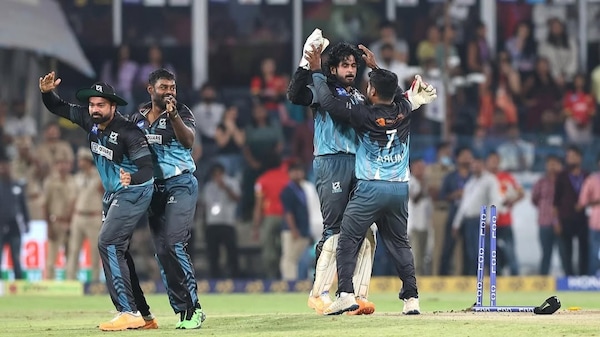 File image of Rajeev with the kerala Strikers team