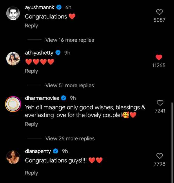 Celebrities congratulate Sidharth Malhotra and Kiara Advani